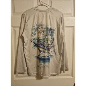 Spicy Tuna New Smyrna Beach Blue Outdoor Fishing Shirt Men's Size L Large